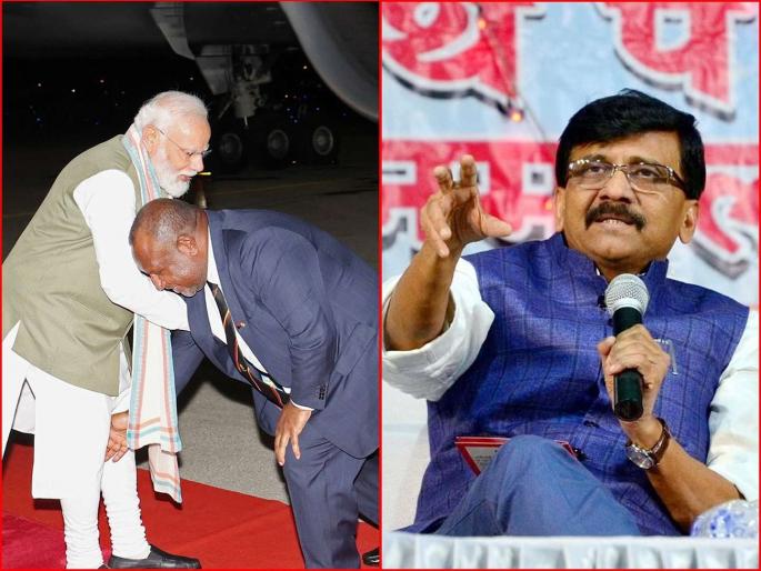 Sanjay Raut criticized Prime Minister Narendra Modi along with BJP | नरेंद्र मोदींचे चरणस्पर्श करणाऱ्या पंतप्रधानांवरही संजय राऊत बरसले; संपूर्ण इतिहासच सांगितला Sanjay Raut criticized Prime Minister Narendra Modi along with BJP | नरेंद्र मोदींचे चरणस्पर्श करणाऱ्या पंतप्रधानांवरही संजय राऊत बरसले; संपूर्ण इतिहासच सांगितला