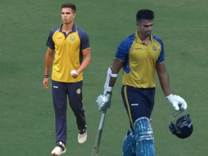 Syed Mushtaq Ali Trophy 2025 Arjun Tendulkar Shines With 3 Wickets With IPLMost Expensive Player Venkatesh Iyer But He fails as opener for fourth Straight Match Goa vs Madhya Pradesh | SMAT 2025 : अर्जुन तेंडुलकरनं IPL इतिहासातील महागड्या गड्याला स्वस्तात तंबूत धाडलं; पण...