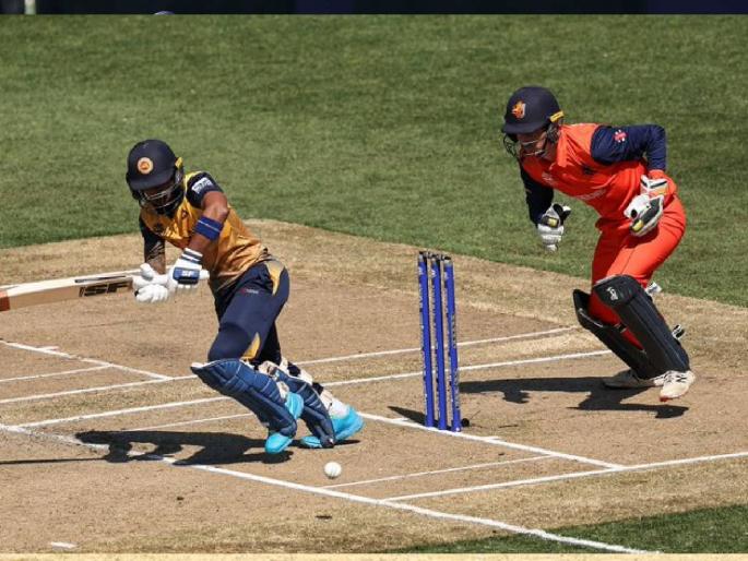 T20 World Cup, SL vs NED :  Sri Lanka qualified for the Super 12, beat Netherlands by 16 runs | T20 World Cup, SL vs NED : जबरदस्त कमबॅक! आशिया चषक विजेत्या श्रीलंकेची Super 12 मध्ये थाटात एन्ट्री
