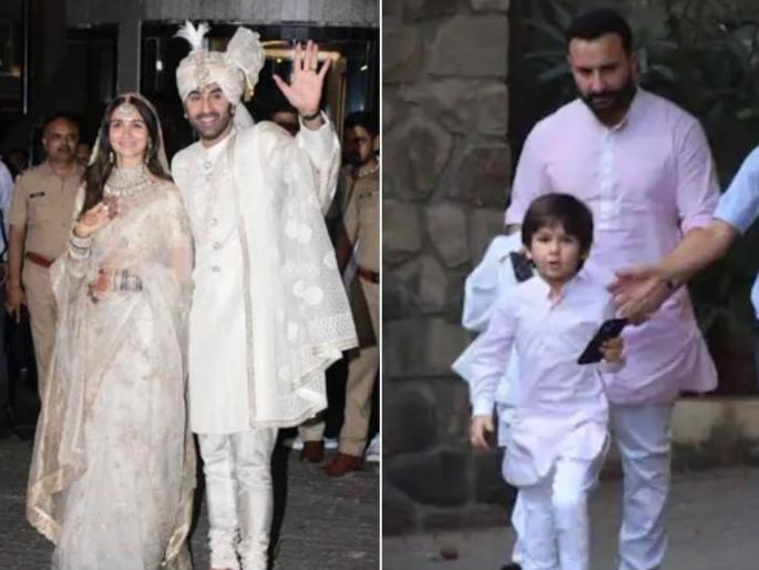 taimur ali khan show attitude to media in ranbir kapoor alia bhatt wedding saif and kareena gets brutally trolled on social media | Ranbir Alia Wedding: रणबीर-आलियाच्या लग्नात तैमूरच ‘सेंटर ऑफ अॅट्रॅक्शन’; फोटोग्राफर्सना टशन, व्हिडिओ व्हायरल taimur ali khan show attitude to media in ranbir kapoor alia bhatt wedding saif and kareena gets brutally trolled on social media | Ranbir Alia Wedding: रणबीर-आलियाच्या लग्नात तैमूरच ‘सेंटर ऑफ अॅट्रॅक्शन’; फोटोग्राफर्सना टशन, व्हिडिओ व्हायरल