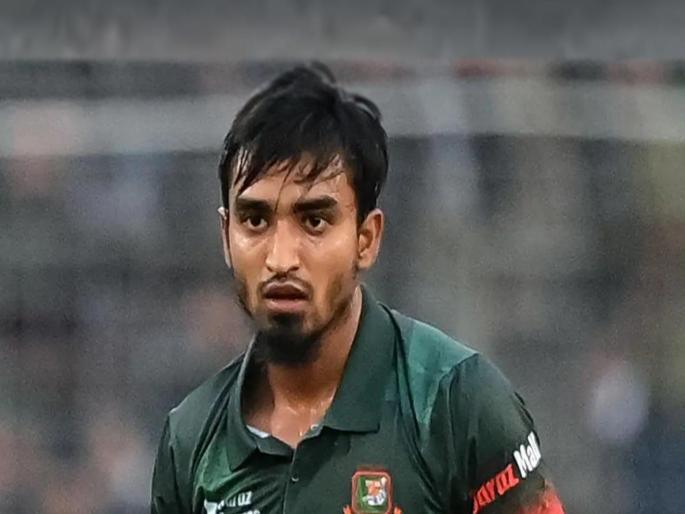 T20 World Cup 2024 Updates Bangladesh player Tanzim Hasan fined 15 per cent match fee for breaching ICC Code of Conduct, read here details  | कर्णधार रोहितला भिडला! ICC ने धडा शिकवला; बांगलादेशच्या खेळाडूवर मोठी कारवाई
