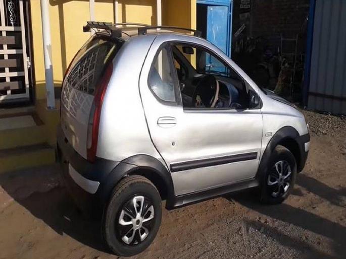 Car Modification Video: Tata's Smallest Car; Only two people can sit, the design will surprise you | Tata ची सर्वात छोटी कार; फक्त दोन जणांना बसता येणार, डिझाइन पाहून व्हाल चकीत... Car Modification Video: Tata's Smallest Car; Only two people can sit, the design will surprise you | Tata ची सर्वात छोटी कार; फक्त दोन जणांना बसता येणार, डिझाइन पाहून व्हाल चकीत...