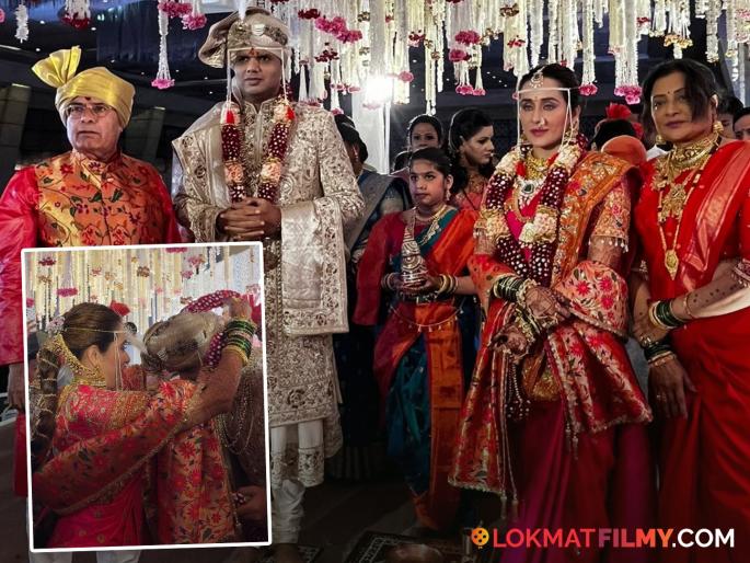 Tejaswini Lonari becomes Sarvankar's daughter-in-law! Actress Tejaswini Lonari tied the knot with Shiv Sena youth leader Samadhan Sarvankar | सरवणकरांची सून झाली तेजस्विनी लोणारी! शिवसेना युवा नेते समाधान सरवणकर यांच्यासोबत बांधली लग्नगाठ