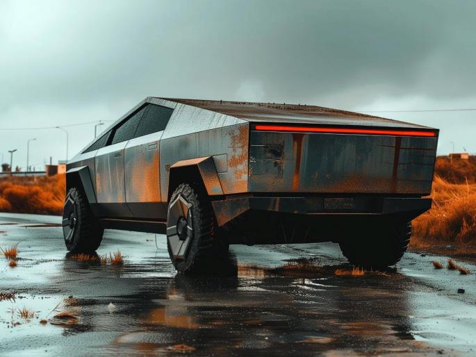 Tesla's Cyber Truck also suffered from rust; The customer is upset, the company says it will take 1 month | टेस्लाच्या सायबर ट्रकला गंजही लागू लागला; ग्राहक वैतागले, कंपनी म्हणतेय १ महिना लागेल Tesla's Cyber Truck also suffered from rust; The customer is upset, the company says it will take 1 month | टेस्लाच्या सायबर ट्रकला गंजही लागू लागला; ग्राहक वैतागले, कंपनी म्हणतेय १ महिना लागेल