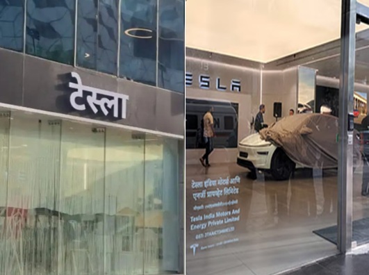 Video wait is over Elon Musk enters India This is how Tesla s first showroom in Mumbai looks like | Video: प्रतीक्षा संपली, इलॉन मस्क यांची भारतात एन्ट्री! असं आहे Tesla चं मुंबईतील पहिलं शोरुम