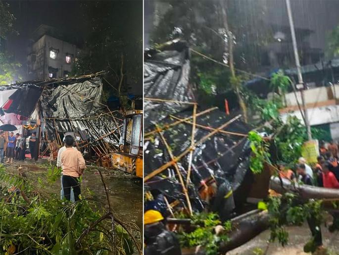 A woman died after a tree fell on Ganesh Mandap in Thane | ठाण्यात गणेश मंडपावर झाड कोसळून महिलेचा मृत्यू A woman died after a tree fell on Ganesh Mandap in Thane | ठाण्यात गणेश मंडपावर झाड कोसळून महिलेचा मृत्यू