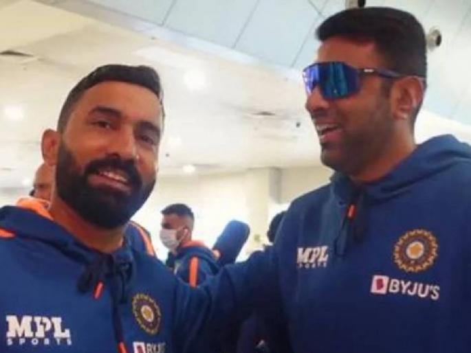 Thank you Ashwin for saving me yesterday, Dinesh Karthik's video at Melbourne airport goes viral  | VIDEO: "काल मला वाचवल्याबद्दल धन्यवाद अश्विन...", मेलबर्न विमानतळावरील कार्तिकचा व्हिडीओ व्हायरल