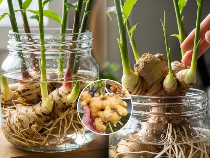 Tips & Tricks How To Grow Ginger In Water At Home Without Soil how to grow ginger in water at home grow ginger without soil easy method tips to grow ginger in water bottle | ना माती, ना कुंडी, ग्लासभर पाण्यात लावा आलं घरच्याघरीच! ताजं औषधी आलं चहात घाला मस्त...