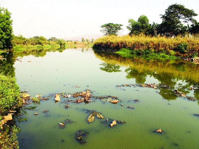 Thats in the basement again turn black | तळोजातील घोट नदी पुन्हा काळवंडली Thats in the basement again turn black | तळोजातील घोट नदी पुन्हा काळवंडली