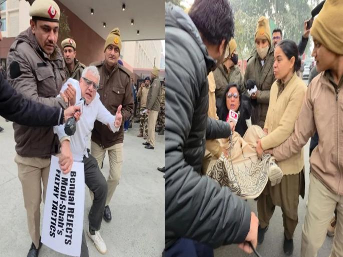 trinamool congress angry against enforcement directorate protest in delhi 8 mp taken into custody by police | ईडीविरोधात तृणमूल संतप्त, खासदारांची दिल्लीत निदर्शने; ८ खासदार पोलिसांच्या घेतले ताब्यात trinamool congress angry against enforcement directorate protest in delhi 8 mp taken into custody by police | ईडीविरोधात तृणमूल संतप्त, खासदारांची दिल्लीत निदर्शने; ८ खासदार पोलिसांच्या घेतले ताब्यात