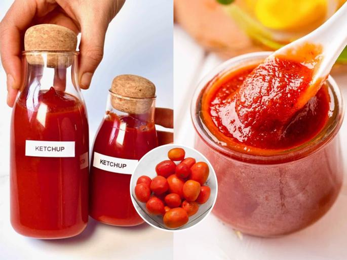how to make tomato ketchup at home, simple and easy recipe of making tomato ketchup, tomato ketchup recipe in Marathi | अर्ध्या तासात टोमॅटो केचअप तयार! घ्या कोणतंही प्रिझर्व्हेटीव्ह-केमिकल नसणाऱ्या केचअपची सोपी रेसिपी 