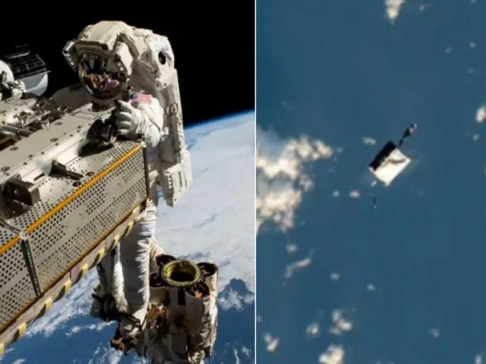 Astronauts on the International Space Station harmlessly lost a tool bag during a spacewalk | अंतराळवीरांच्या हातून पडलेली बॅग कुठे आहे?; अंतराळातून दिसणारी महाकाय ‘कवटी’! Astronauts on the International Space Station harmlessly lost a tool bag during a spacewalk | अंतराळवीरांच्या हातून पडलेली बॅग कुठे आहे?; अंतराळातून दिसणारी महाकाय ‘कवटी’!
