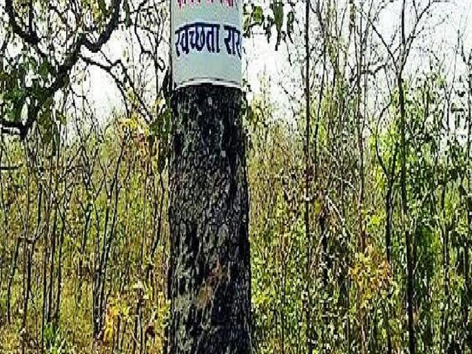 Advertisements are being hammered on the trees in Radhanagari Sanctuary | राधानगरी अभयारण्यातील झाडांना खिळे ठोकून वेदना, खिळेमुक्त झाड मोहीम कागदावरच Advertisements are being hammered on the trees in Radhanagari Sanctuary | राधानगरी अभयारण्यातील झाडांना खिळे ठोकून वेदना, खिळेमुक्त झाड मोहीम कागदावरच