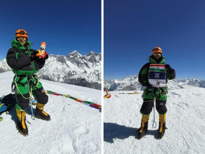 Hailing shivaji maharaj on a high peak in Nepal A constable of the Pune Police Force sired Mount Ama Dabalam | नेपाळमधील उंच शिखरावर शिवरायांचा जयजयकार; पुणे पोलिस दलातील हवालदाराने सर केले माउंट अमा दबलम Hailing shivaji maharaj on a high peak in Nepal A constable of the Pune Police Force sired Mount Ama Dabalam | नेपाळमधील उंच शिखरावर शिवरायांचा जयजयकार; पुणे पोलिस दलातील हवालदाराने सर केले माउंट अमा दबलम