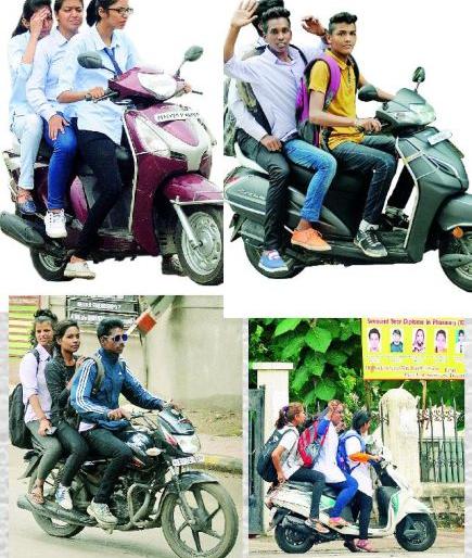 'Triple seat' is dear beyond life in Nagpur | नागपुरात  ‘ट्रिपल सीट’ जीवाहून प्यारी