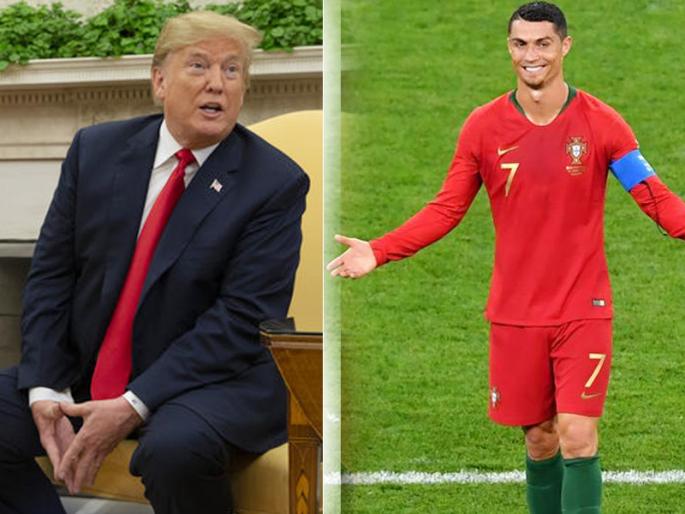 Trump Jokes to Portugal's President About Cristiano Ronaldo, read his epic answer | ट्रम्प म्हणाले, 'रोनाल्डो राष्ट्राध्यक्ष होऊ शकत नाही'; पोर्तुगालच्या प्रमुखांनी लगावली 'फ्री किक' Trump Jokes to Portugal's President About Cristiano Ronaldo, read his epic answer | ट्रम्प म्हणाले, 'रोनाल्डो राष्ट्राध्यक्ष होऊ शकत नाही'; पोर्तुगालच्या प्रमुखांनी लगावली 'फ्री किक'