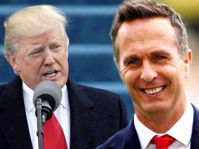 How Donald Trump pronounces Fakhar Zaman if he visit to Pakistan, Formar England captain Michael Vaughan ask question svg | Donald Trump पाकिस्तान दौऱ्यावर Fakhar Zaman कसे उच्चारतील? इंग्लंडच्या माजी कर्णधारानं घेतली फिरकी