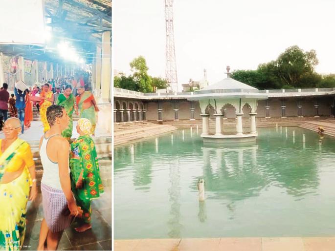 Devotees comes to Tuljapur for Chaitra pournima; The only way to get free darshan through ghatshila | चैत्र पौर्णिमेसाठी भाविकांचे जत्थे तुळजापुरात; दर्शनासाठी महाद्वार टाळा, घाटशीळ मार्ग निवडा Devotees comes to Tuljapur for Chaitra pournima; The only way to get free darshan through ghatshila | चैत्र पौर्णिमेसाठी भाविकांचे जत्थे तुळजापुरात; दर्शनासाठी महाद्वार टाळा, घाटशीळ मार्ग निवडा