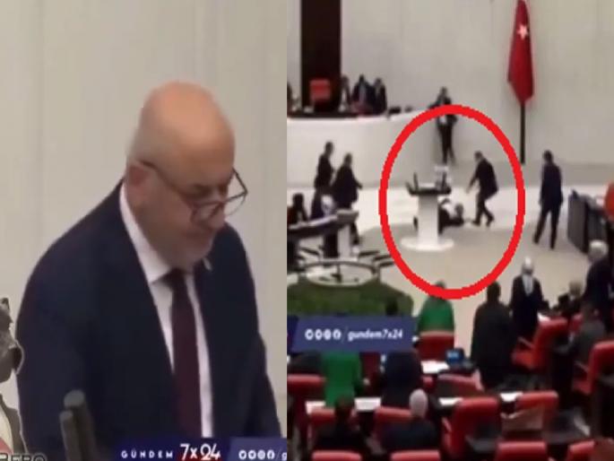 turkey-mp-hasan-bitmez-suffers-heart-attack-while-speaking-against-israel | Video: इस्रायलवर टीका करत होते तुर्कीचे खासदार, अचानक आला हृदयविकाराचा झटका turkey-mp-hasan-bitmez-suffers-heart-attack-while-speaking-against-israel | Video: इस्रायलवर टीका करत होते तुर्कीचे खासदार, अचानक आला हृदयविकाराचा झटका