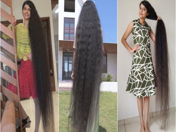 Longest hair girl : This is why nilanshi patel world longest hair girl cut her hair news | Longest hair girl : जगातल्या सगळ्यात लांब केस असलेल्या तरूणीनं कापले लांबसडक केस; समोर आला व्हिडीओ Longest hair girl : This is why nilanshi patel world longest hair girl cut her hair news | Longest hair girl : जगातल्या सगळ्यात लांब केस असलेल्या तरूणीनं कापले लांबसडक केस; समोर आला व्हिडीओ