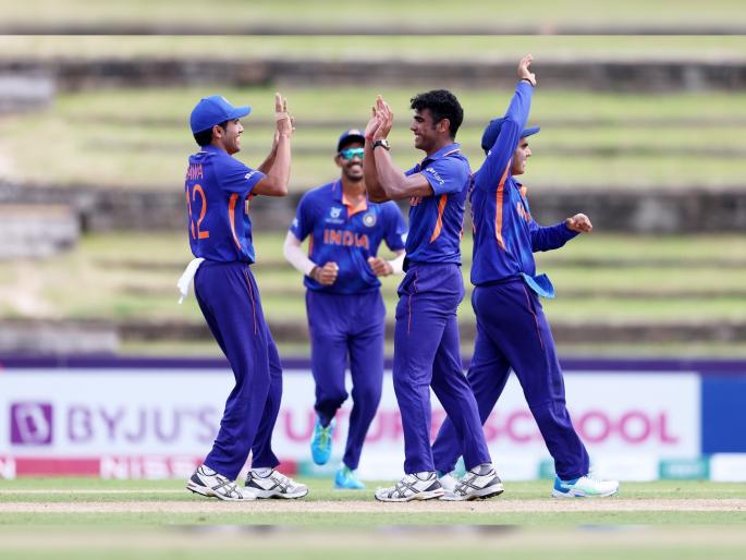 U-19 World Cup 2022 : India U19 have qualified for Quarter-final with a dominant 174 runs victory over Ireland U19, they were missing 6 players due to COVID | U-19 World Cup 2022 : सहा प्रमुख खेळाडूंना झाला कोरोना, राखीव खेळाडूंसह खेळली टीम इंडिया; तरीही दणदणीत विजयासह उपांत्यपूर्व फेरीत धडक