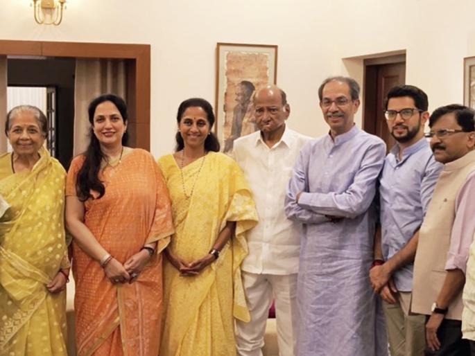 uddhav thackeray and his family rashmi thackeray and aaditya thackeray visit sharad pawar delhi house sanjay raut milind narvekar also present | उद्धव ठाकरे सहकुटुंब शरद पवारांच्या घरी; संजय राऊतही उपस्थित, दिल्लीत घडामोडींना वेग! uddhav thackeray and his family rashmi thackeray and aaditya thackeray visit sharad pawar delhi house sanjay raut milind narvekar also present | उद्धव ठाकरे सहकुटुंब शरद पवारांच्या घरी; संजय राऊतही उपस्थित, दिल्लीत घडामोडींना वेग!