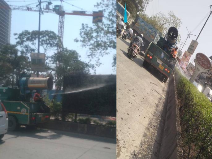 Mist fogger machine is a boon for trees in Ulhasnagar; Sprays water on dust and waters trees | उल्हासनगरात झाडासाठी मिस्ट फॉगर मशीन ठरली वरदान; धुळीवर पाणी फवारणी व झाडांना पाणी Mist fogger machine is a boon for trees in Ulhasnagar; Sprays water on dust and waters trees | उल्हासनगरात झाडासाठी मिस्ट फॉगर मशीन ठरली वरदान; धुळीवर पाणी फवारणी व झाडांना पाणी