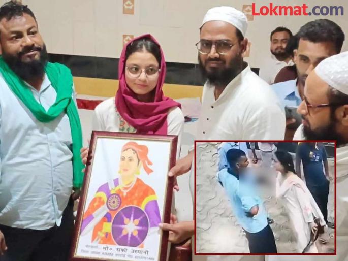 young woman who pointed a pistol at a petrol pump employee in Uttar Pradesh has been felicitated by the Congress | "इतक्या गोळ्या घालेन की कोणी ओखणार नाही"; पेट्रोल पंपावर रिव्हॉल्व्हर दाखवणाऱ्या तरुणीचा काँग्रेसकडून सत्कार young woman who pointed a pistol at a petrol pump employee in Uttar Pradesh has been felicitated by the Congress | "इतक्या गोळ्या घालेन की कोणी ओखणार नाही"; पेट्रोल पंपावर रिव्हॉल्व्हर दाखवणाऱ्या तरुणीचा काँग्रेसकडून सत्कार
