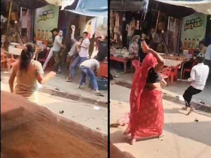 A storm broke out among shopkeepers over Lassi, they attacked each other with sticks, stones and bricks. | लस्सीवरून दुकानदारांमध्ये तुफान राडा, एकमेकांवर लाठ्याकाठ्या, दगड विटांनी केला हल्ला A storm broke out among shopkeepers over Lassi, they attacked each other with sticks, stones and bricks. | लस्सीवरून दुकानदारांमध्ये तुफान राडा, एकमेकांवर लाठ्याकाठ्या, दगड विटांनी केला हल्ला