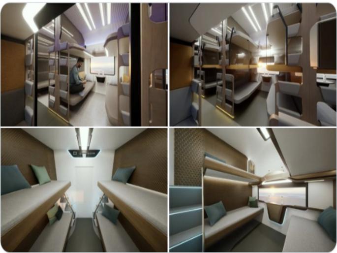 railway minister ashwini vaishnaw showcase interior concept train vande bharat sleeper version and know about cost of one train set | स्लीपर ‘वंदे भारत’ निर्मितीचा खर्च किती? रेल्वेमंत्र्यांनी दाखवली इंटिरिअरची पहिली झलक railway minister ashwini vaishnaw showcase interior concept train vande bharat sleeper version and know about cost of one train set | स्लीपर ‘वंदे भारत’ निर्मितीचा खर्च किती? रेल्वेमंत्र्यांनी दाखवली इंटिरिअरची पहिली झलक