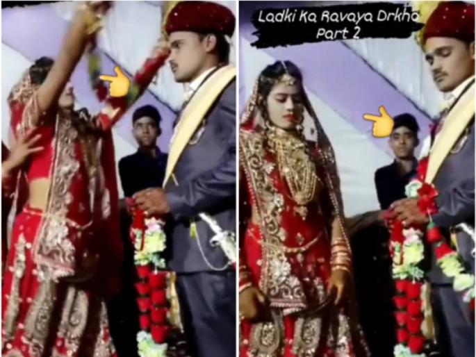 Seeing Navri's Rudravatar, you too will be frightened and throw a necklace around Navradeva's neck ... | नवरीचा रुद्रावतार बघुन तुम्हीही जाल घाबरुन, नवरदेवाच्या गळ्यात फेकली माळ... Seeing Navri's Rudravatar, you too will be frightened and throw a necklace around Navradeva's neck ... | नवरीचा रुद्रावतार बघुन तुम्हीही जाल घाबरुन, नवरदेवाच्या गळ्यात फेकली माळ...