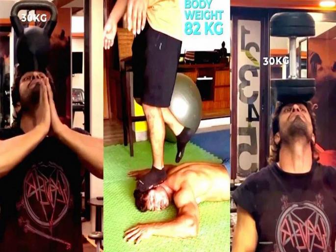 vidyut-jammwal-shares-his-intense-neck-training-video-on-instagram | Video: कपाळावर 30kg वजन अन् मानेवर 82kg...; विद्युत जामवालची ट्रेनिंग पाहून चकीत व्हाल vidyut-jammwal-shares-his-intense-neck-training-video-on-instagram | Video: कपाळावर 30kg वजन अन् मानेवर 82kg...; विद्युत जामवालची ट्रेनिंग पाहून चकीत व्हाल