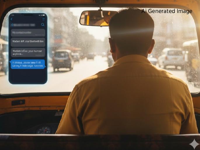 VIRAL: Woman passenger forgets earphones in rickshaw; rickshaw driver fights to get her item back! Appreciation | VIRAL : महिला प्रवासी रिक्षात विसरली इयरफोन; वस्तू परत करण्यासाठी रिक्षा चालकाने लढवली 'अशी' शक्कल! होतंय कौतुक VIRAL: Woman passenger forgets earphones in rickshaw; rickshaw driver fights to get her item back! Appreciation | VIRAL : महिला प्रवासी रिक्षात विसरली इयरफोन; वस्तू परत करण्यासाठी रिक्षा चालकाने लढवली 'अशी' शक्कल! होतंय कौतुक