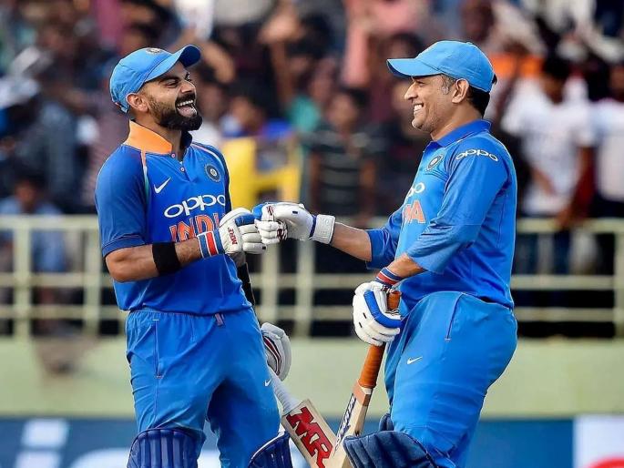 Fan asks Virat Kohli to define his bond with MS Dhoni in two words | धोनीसोबतच्या तुझ्या नात्याबद्दल २ शब्दांत काय सांगशील?; चाहत्याच्या प्रश्नाला विराटकडून 'लय भारी' उत्तर
