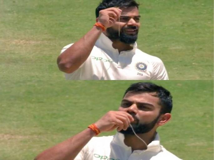 Virat Kohli Dedicated His 150 Runs In SA Test To His Wife In A Very Special Way | विराटने 150 रन्स पत्नीला केले डेडिकेट, वेडिंग रिंगला किस करून साजरा केला आनंद