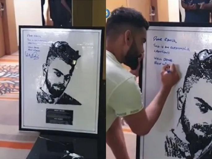 India vs Sri Lanka, 1st T20I: Fan gifts Virat Kohli his portrait made of old phones and wires ahead of 1st T20I in Guwahati | IND vs SL : विराट कोहलीला चाहत्याचं अनोखं गिफ्ट; जुन्या मोबाईलपासून बनवलं खास चित्र