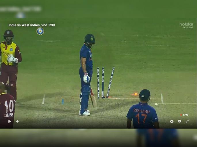 IND vs WI, 2nd T20I Live Update : Virat Kohli dismissed just after reaching his fifty. 52 in 41 balls, what a ball by Roston Chase | IND vs WI, 2nd T20I Live Update : रोहित शर्माच्या नेतृत्वाखाली विराट कोहलीचे पहिले अन् विक्रमी अर्धशतक; पण रोस्टन चेसने उडवल्या तीन महत्त्वाच्या विकेट