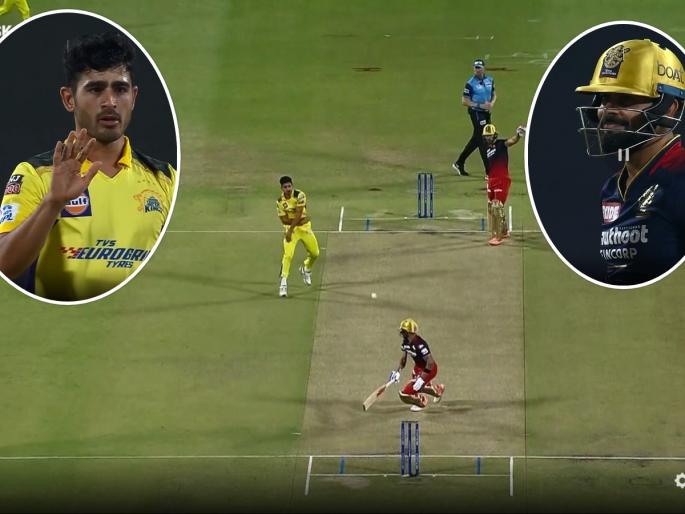 IPL 2022, CSK vs RCB Live Updates : Fuller on off stump, Kohli pushes it back as he comes down. Mukesh Choudhary hurls a throw back that hits Virat Kohli | Virat Kohli IPL 2022, CSK vs RCB Live Updates : मुकेश चौधरीने पहिल्याच षटकात विराट कोहलीशी घेतला पंगा; RCBच्या ओपनरला चेंडू फेकून मारला! 