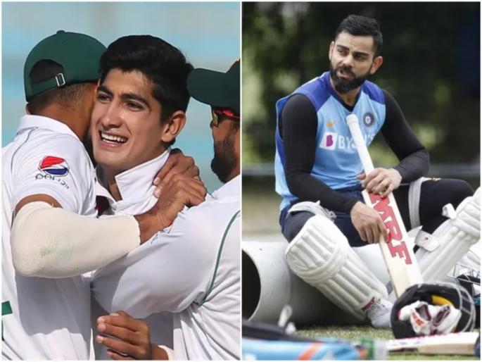 Former Pakistan cricketer Faisal Iqbal has claimed that Virat Kohli will become Naseem Shah’s bunny svg | 17 वर्षीय नसीम शाह टीम इंडियाच्या विराट कोहलीला सहज बाद करेल; पाकिस्तानी क्रिकेटपटूचा दावा