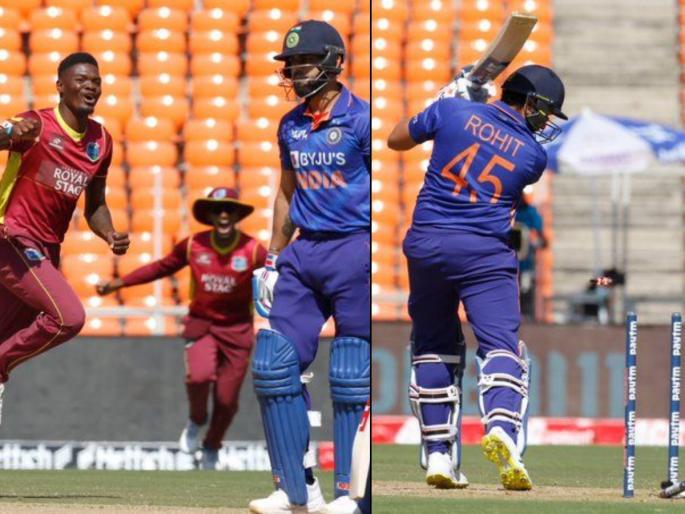 IND vs WI, 3rd ODI Live Updates :  Virat Kohli goes for a duck. What an over by Alzarri Joseph, Rohit Sharma and Virat in the same over | IND vs WI, 3rd ODI Live Updates : विराट कोहली भोपळ्यावर गेला, अल्झारी जोसेफने एकाच षटकात रोहित शर्माचाही त्रिफळा उडवला