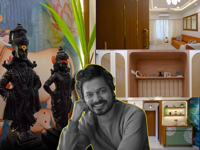 marathi actor vivek sangale home tour vitthal rukmini murti in hall catches attention | विठ्ठल-रुक्मिणीची मूर्ती, प्रशस्त हॉल अन्...; विवेक सांगळेच्या घराची झलक, खिडकीतून दिसतं अख्खं लालबाग-परळ