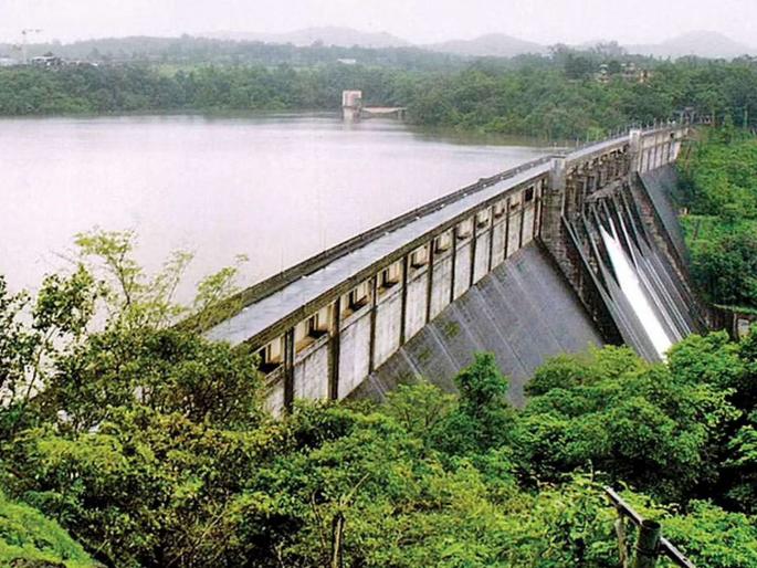 Bhatsa dam full! Water released into the river; Warning to the villages on the edge | Bhatsa dam: भातसा धरण भरले! पाणी नदीत सोडले; काठावरील गावांना सावधानतेचा इशारा Bhatsa dam full! Water released into the river; Warning to the villages on the edge | Bhatsa dam: भातसा धरण भरले! पाणी नदीत सोडले; काठावरील गावांना सावधानतेचा इशारा
