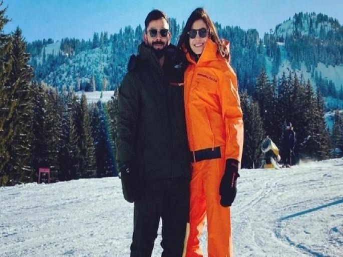 Virat Kohli And Anushka Sharma enjoying holiday; photo gets viral | विराट-अनुष्का बर्फांच्या देशात सुट्टी करतायत एन्जॉय, फोटो झाले वायरल