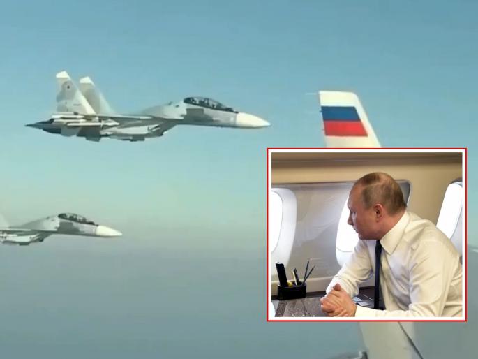 Vladimir Putin India Visit : Putin's plane enters Indian airspace; Russian fighter jets turn back... | पुतिन यांचे विमान भारतीय हवाई हद्दीत; रशियाची लढाऊ विमाने माघारी फिरली... Vladimir Putin India Visit : Putin's plane enters Indian airspace; Russian fighter jets turn back... | पुतिन यांचे विमान भारतीय हवाई हद्दीत; रशियाची लढाऊ विमाने माघारी फिरली...