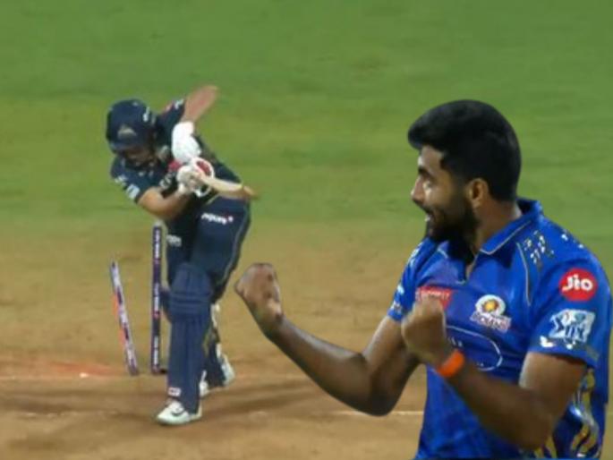 IPL 2025 MI vs GT Jasprit Bumrah Has Got The Big Wicket Of Shubman Gill Tight After Rain Break | MI vs GT : बुमराहनं जबरदस्त इनस्विंग चेंडूवर उडवला शुबमन गिलचा त्रिफळा! मग...