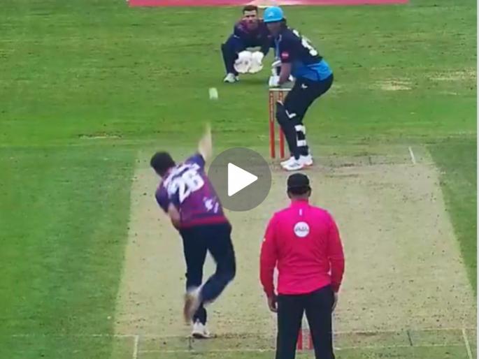 Ben Sanderson Takes Hat Trick In Vitality Blast Northamptonshire vs worcestershire Wach Video | कोण आहे हा गोलंदाज? टी-२० सामन्यात ८ धावांत ६ विकेट्स! हॅटट्रिकचा डाव साधला, पण वर्ल्ड रेकॉर्ड हुकला