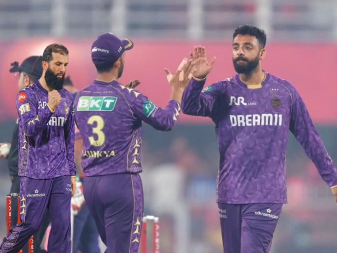 IPL 2025 RR vs KKR Varun Chakravarthy Moeen Ali Spinner Dominated RR Batting At Barsapara Stadium | IPL 2025 RR vs KKR : वरुण चक्रवर्ती इज बॅक; नरेनच्या जागी आलेला अलीही ठरला भारी!