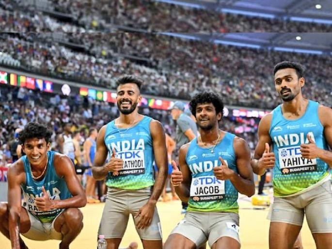 World Athletics Championship - Indian men's 4x400m relay team (Muhammed Anas YAHIYA, Amoj JACOB, Muhammed Ajmal VARIYATHODI, Rajesh RAMESH ) finished on the 5th place clocking 2:59.92s in the World Athletics Championship at Budapest | भारतीय रिले टीम पदकापासून वंचित राहिली; पण ४ खेळाडूंनी भल्याभल्यांना टक्कर दिली World Athletics Championship - Indian men's 4x400m relay team (Muhammed Anas YAHIYA, Amoj JACOB, Muhammed Ajmal VARIYATHODI, Rajesh RAMESH ) finished on the 5th place clocking 2:59.92s in the World Athletics Championship at Budapest | भारतीय रिले टीम पदकापासून वंचित राहिली; पण ४ खेळाडूंनी भल्याभल्यांना टक्कर दिली