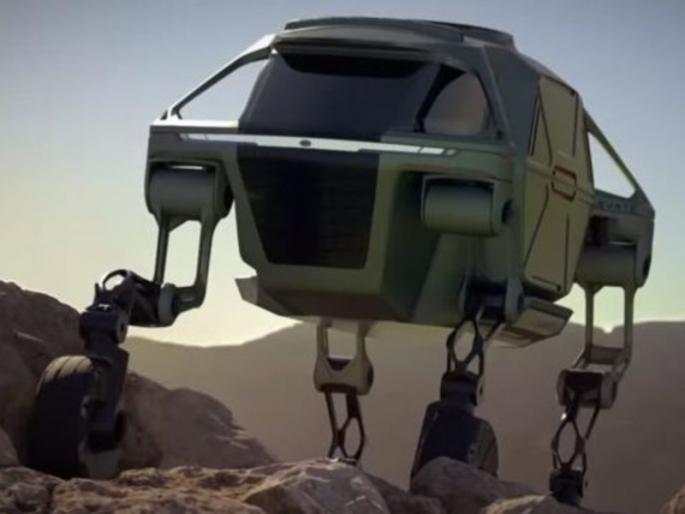 First Walking car in rocky areas...hanging on the wall | खडकाळ भागात ही कार धावणार नाही....तर चालणार...भिंतीवर लटकणार First Walking car in rocky areas...hanging on the wall | खडकाळ भागात ही कार धावणार नाही....तर चालणार...भिंतीवर लटकणार