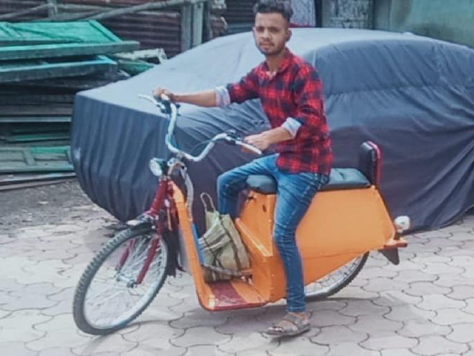 An electronic bike made from scrap metal; Mileage up to 40 km, Washim | भंगरातून जुगाड करत बनवली इलेक्ट्रॉनिक बाईक; ४० किमीपर्यंत मायलेज An electronic bike made from scrap metal; Mileage up to 40 km, Washim | भंगरातून जुगाड करत बनवली इलेक्ट्रॉनिक बाईक; ४० किमीपर्यंत मायलेज